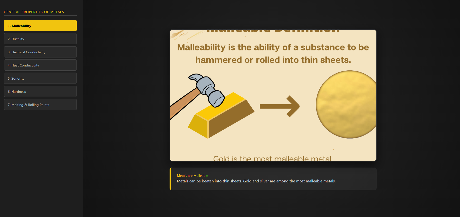 General properties of metals