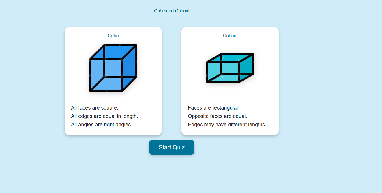 Separation of Cube and Cuboid Objects using drag drop