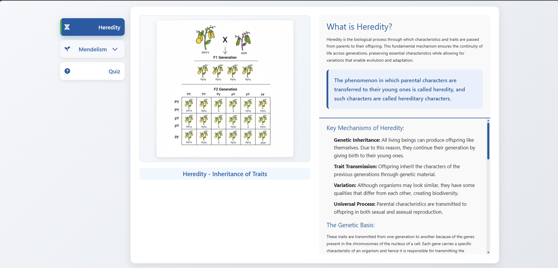 Heredity and Mendelism