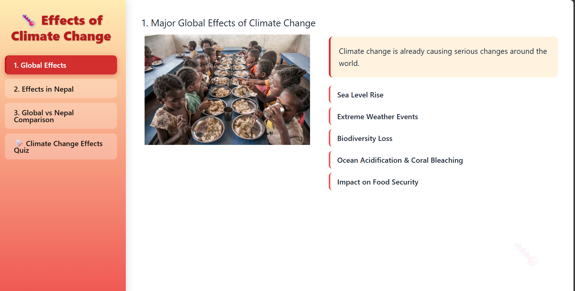 Effects of climate change