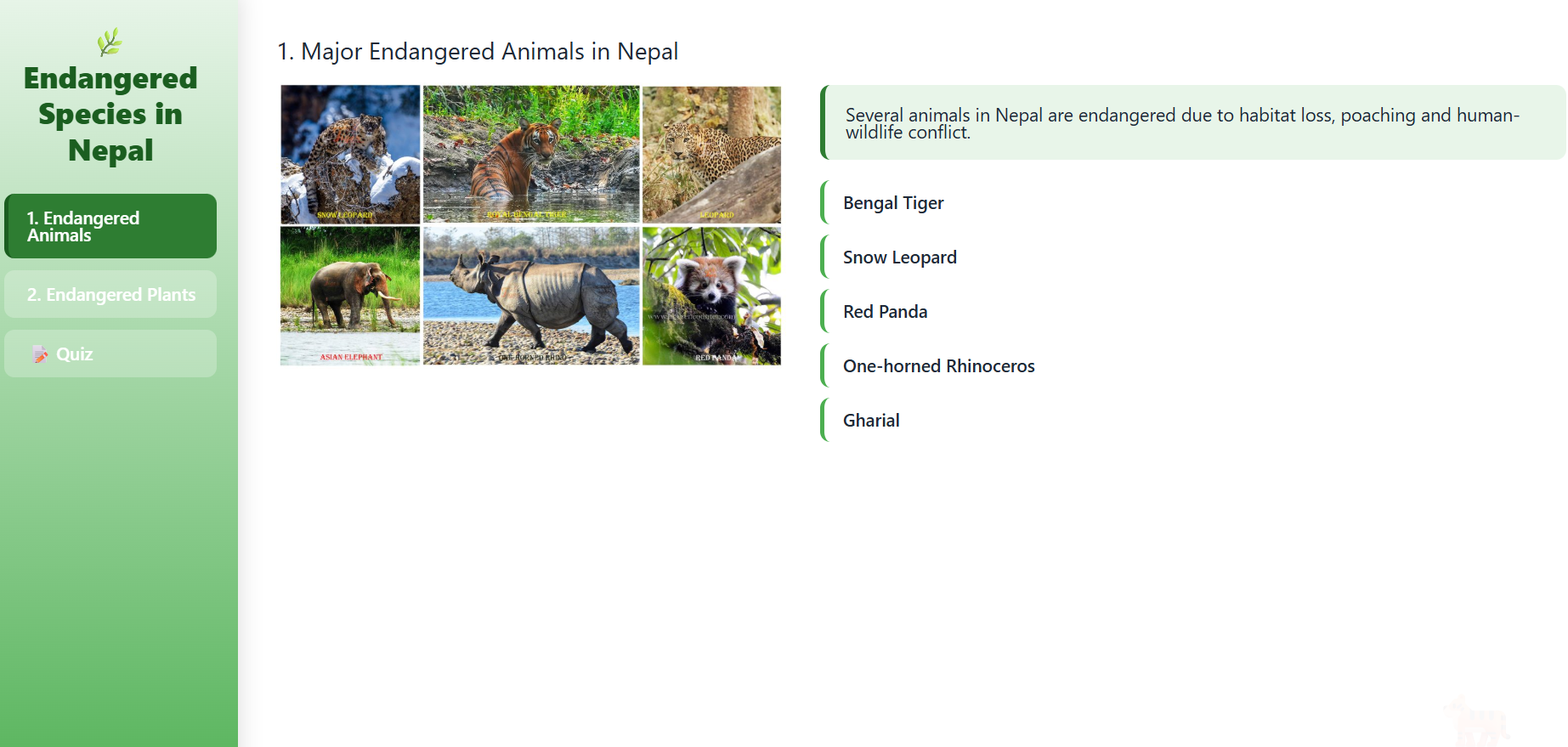 Endangered plants and animals of Nepal