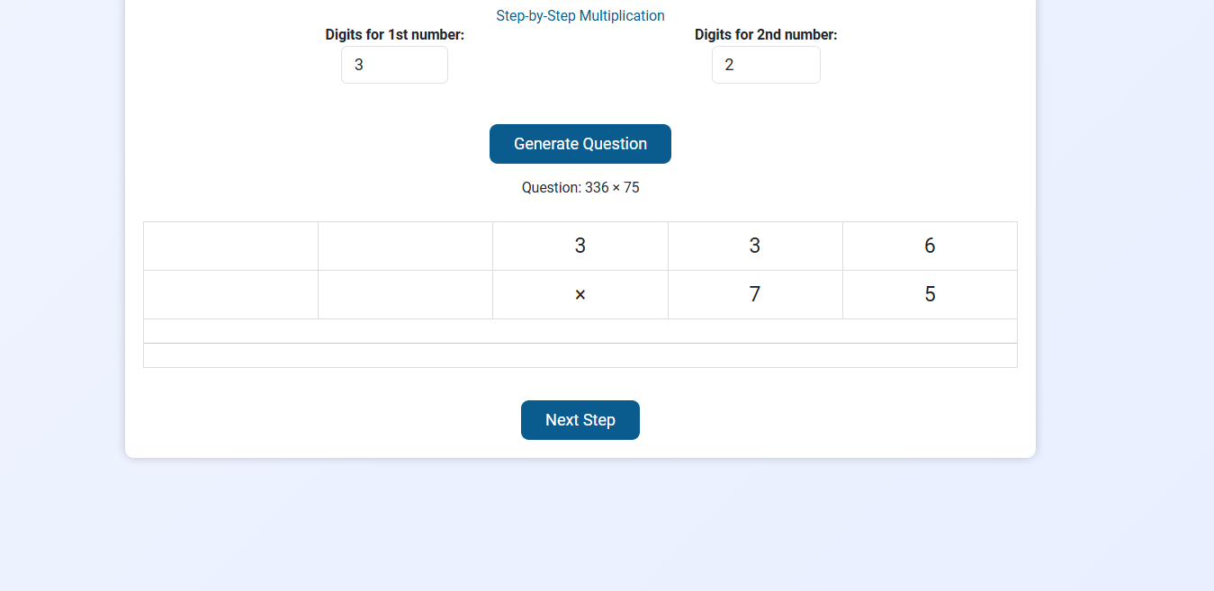 Multiplication using Table