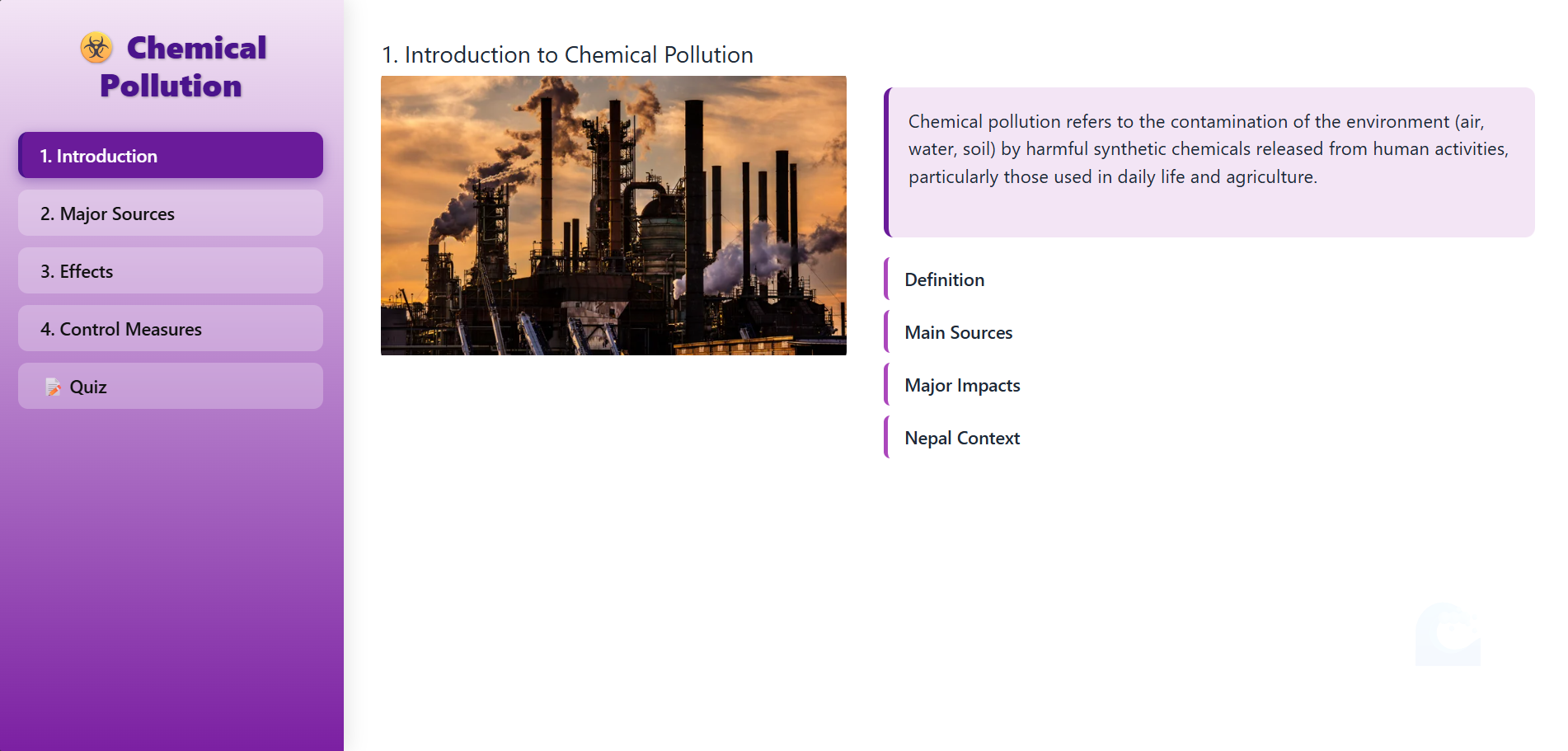Chemical pollution