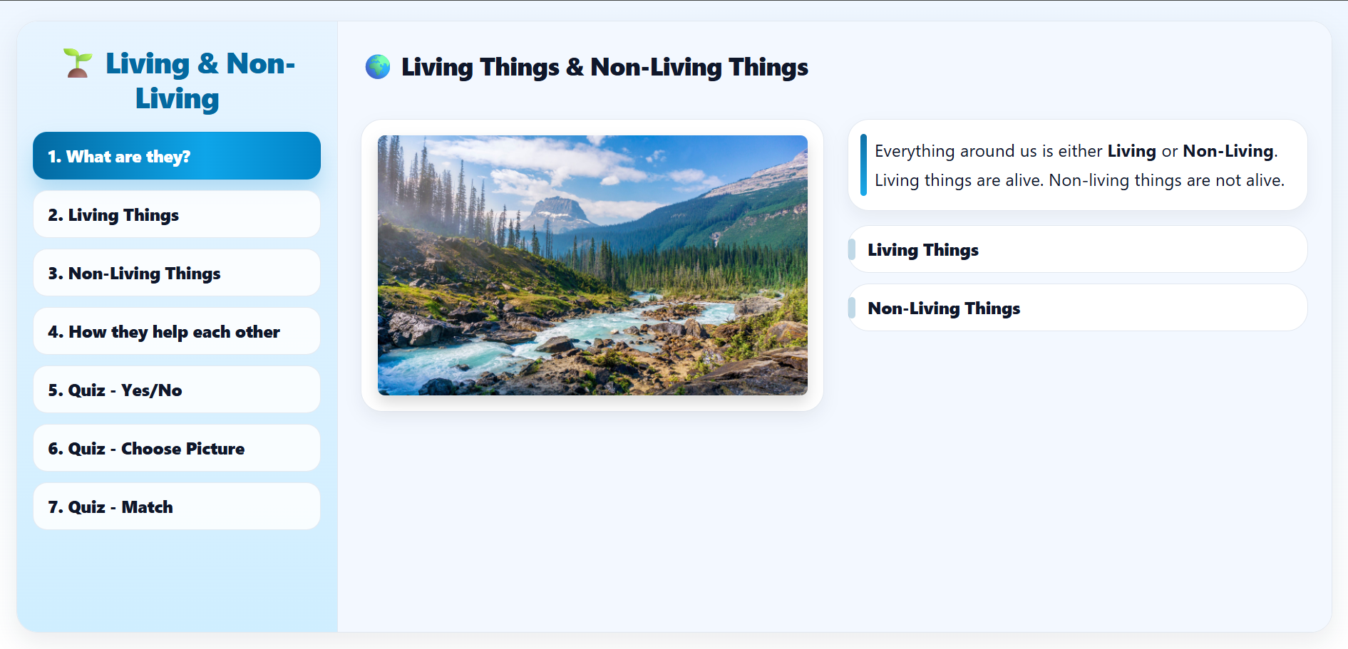 Living / Non-Living Things and Their Relation
