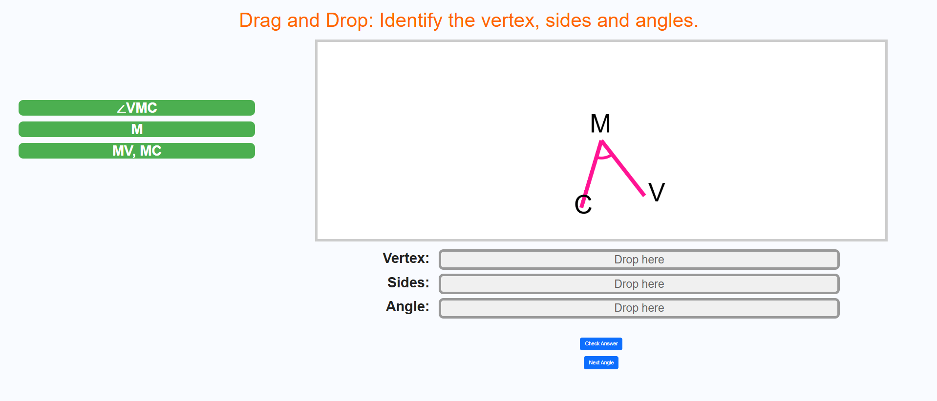 Vertex side angles