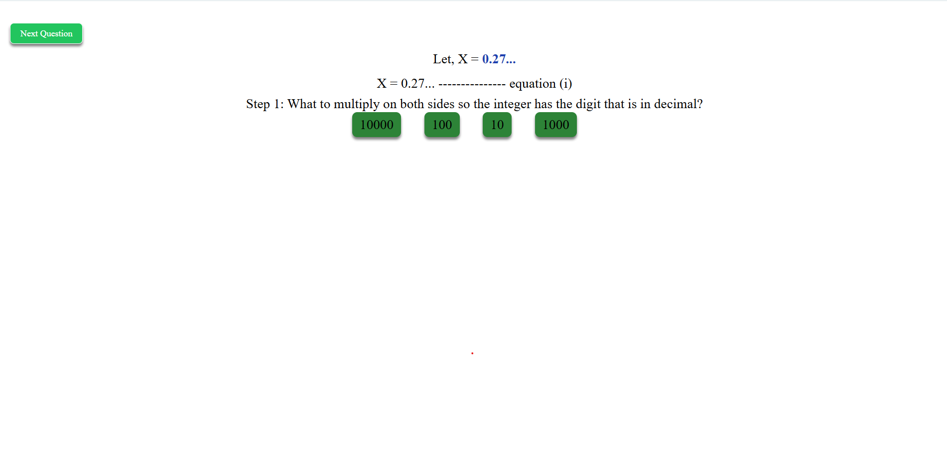 Non-Terminating Decimal to Fraction
