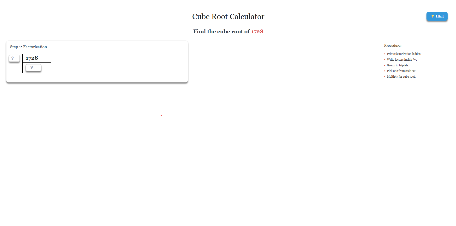 Finding Cube Root