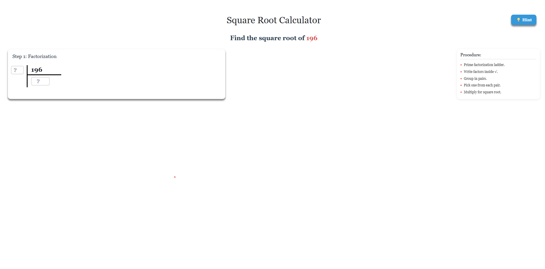 Finding Square Root