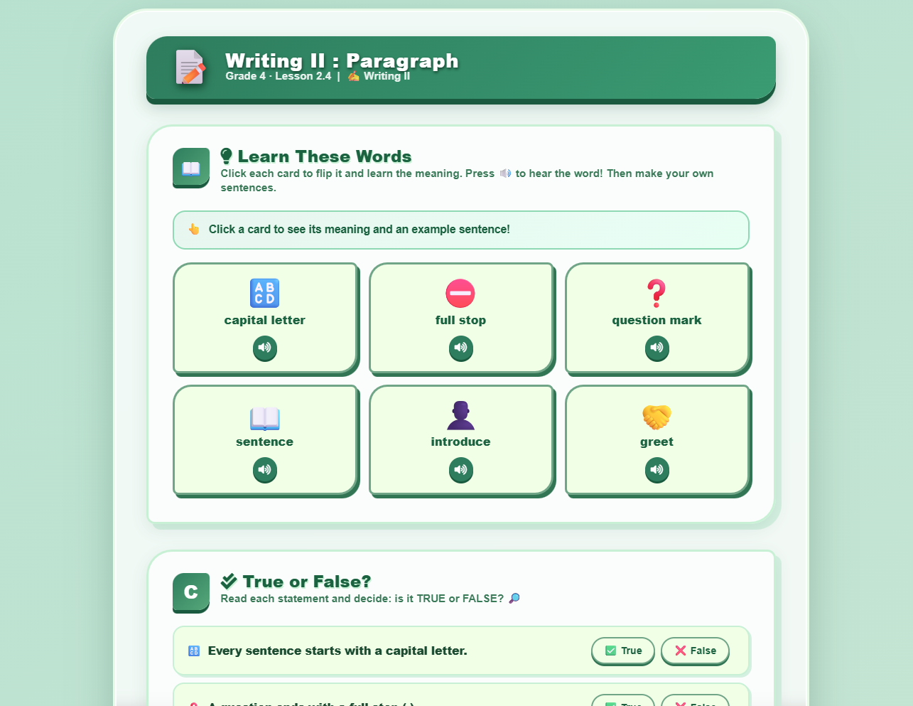 Writing II : paragraph