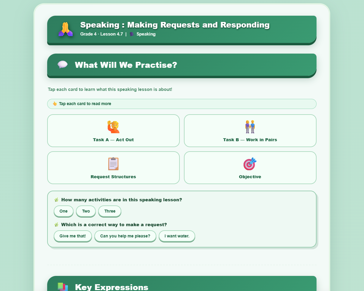 Speaking: Making Requests and Responding