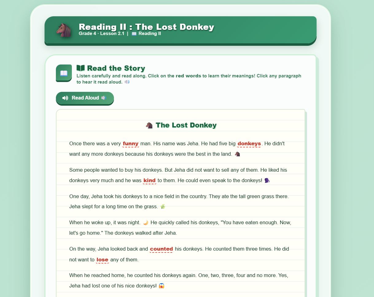 Reading II: The Lost Donkey
