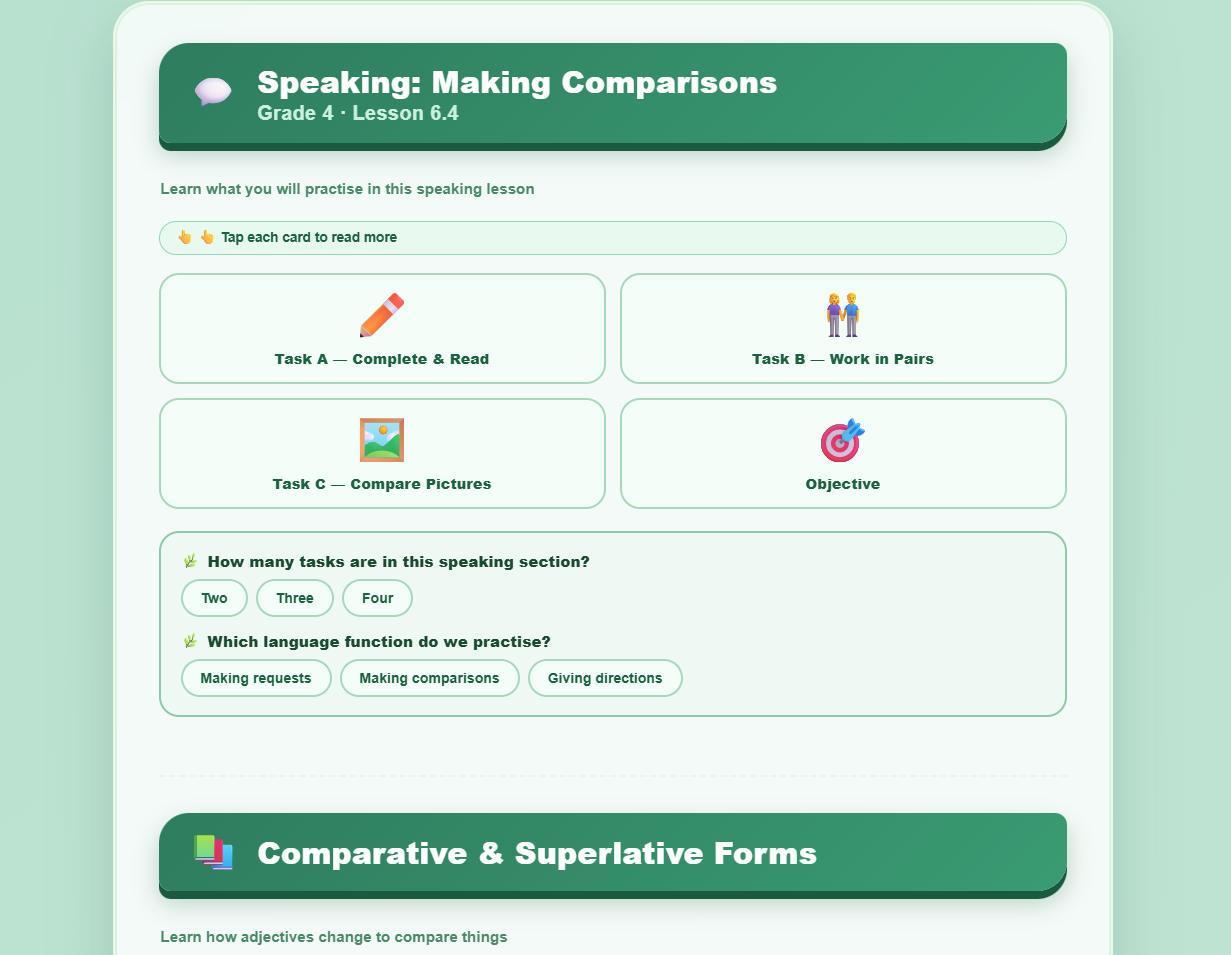 Speaking: Making Comparison