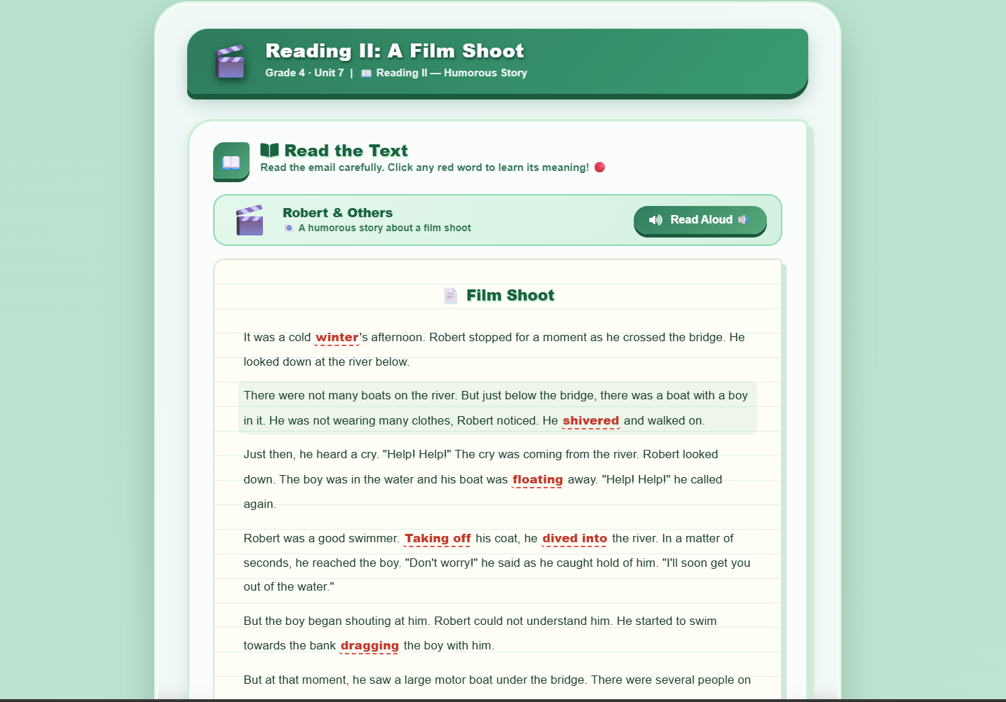 Reading II: A Film Shoot