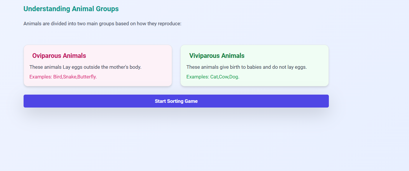 Classification of Animal Based on Reproduction