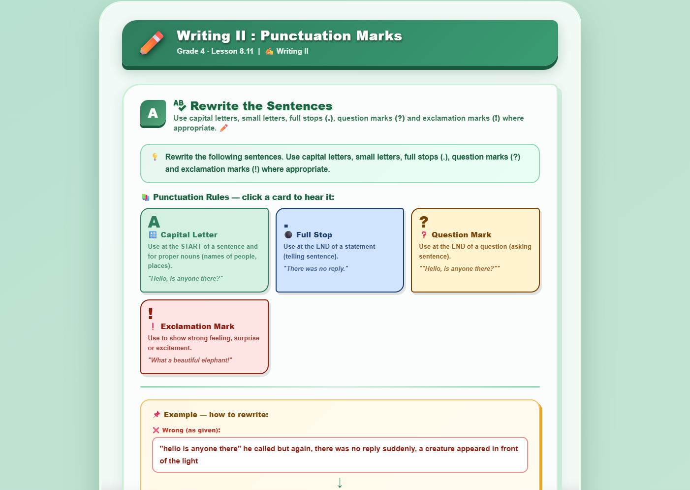 Writing II: Punctuation Marks