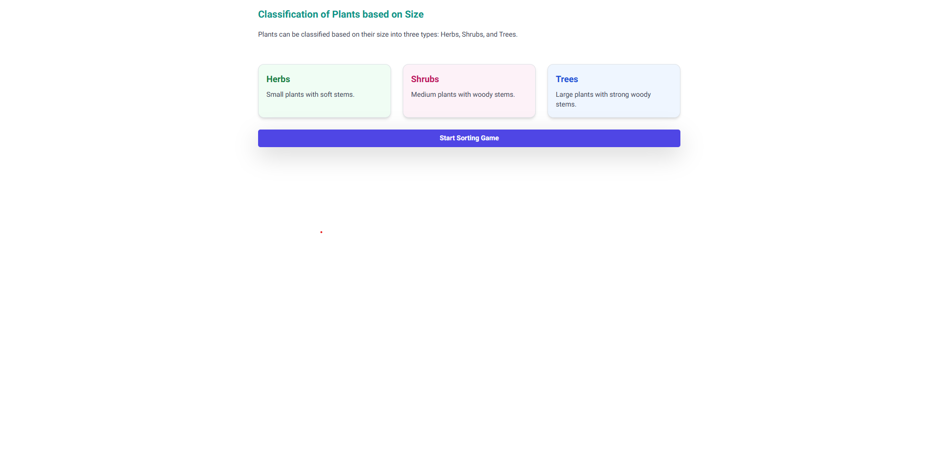 Classification of Plant Based on Size