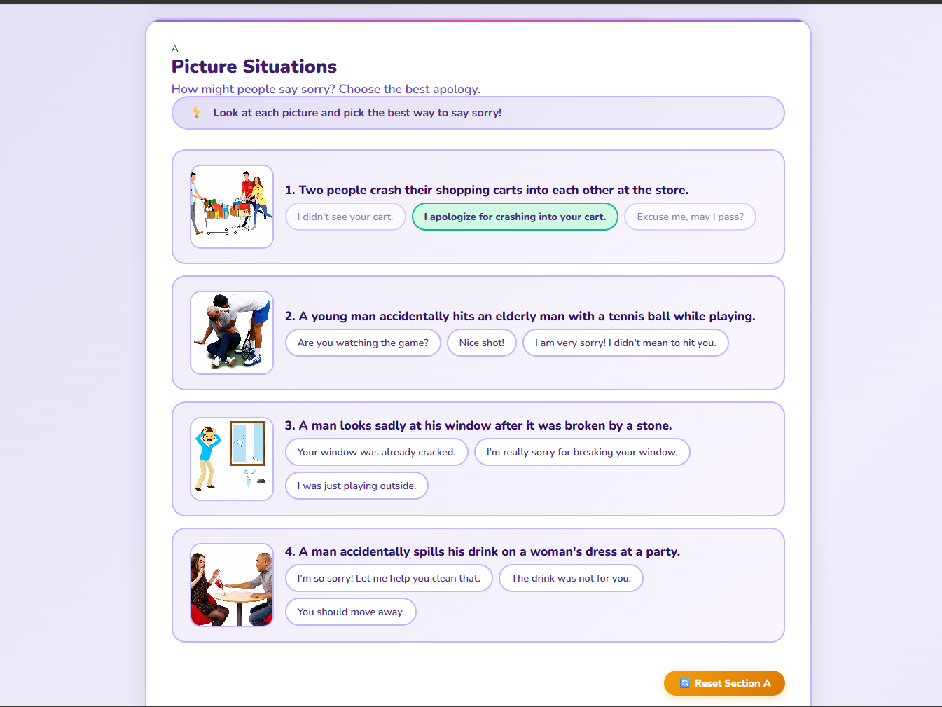 Getting Started : Identify the apologising situations