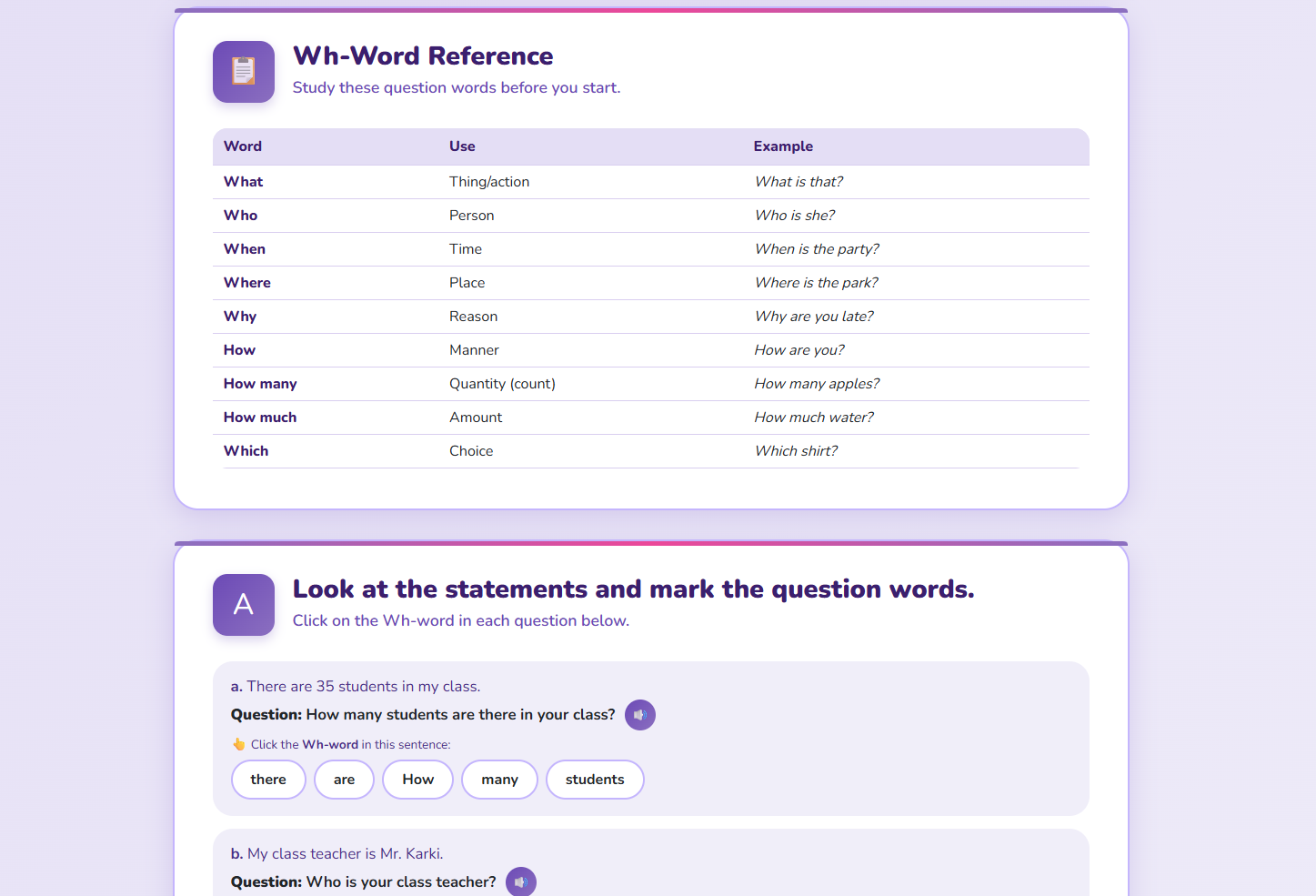 Grammar I : Question