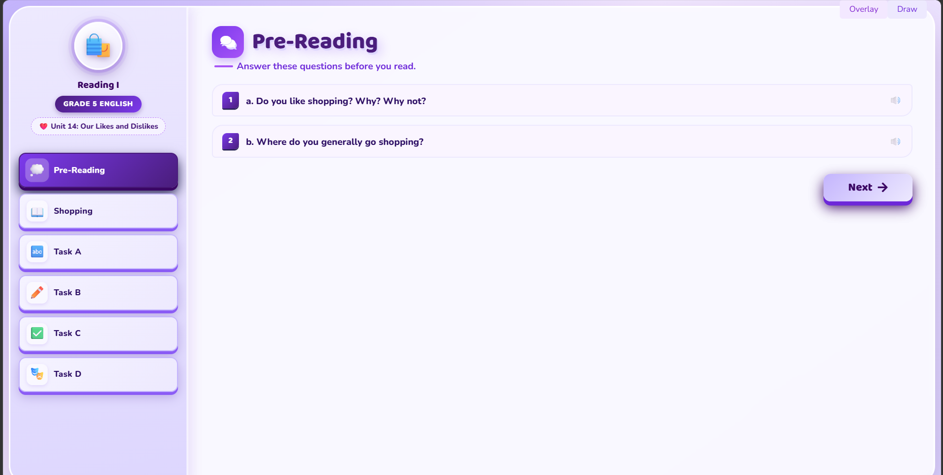 Reading I: Shopping
