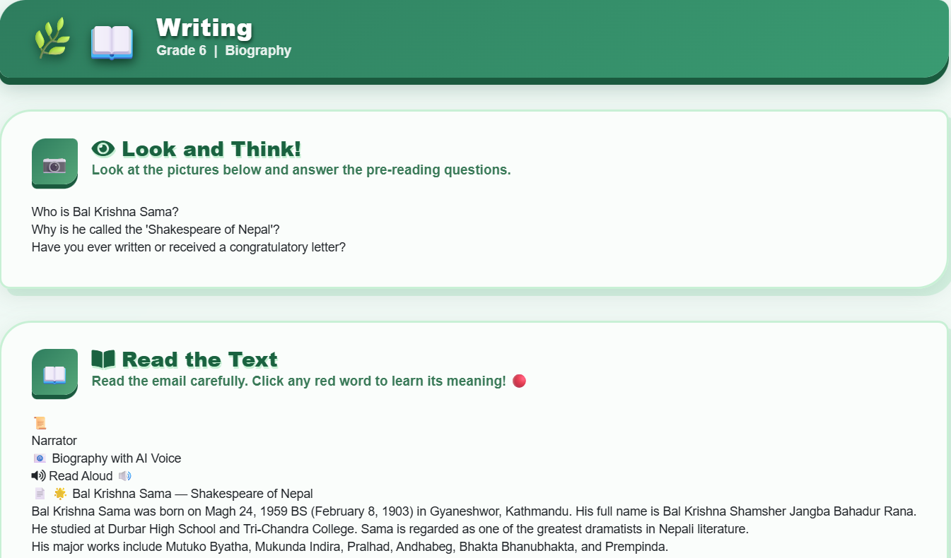Writing : A short biography
