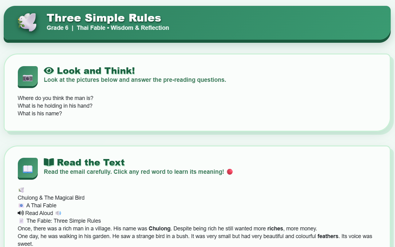 Reading I (Three Simple Rules)