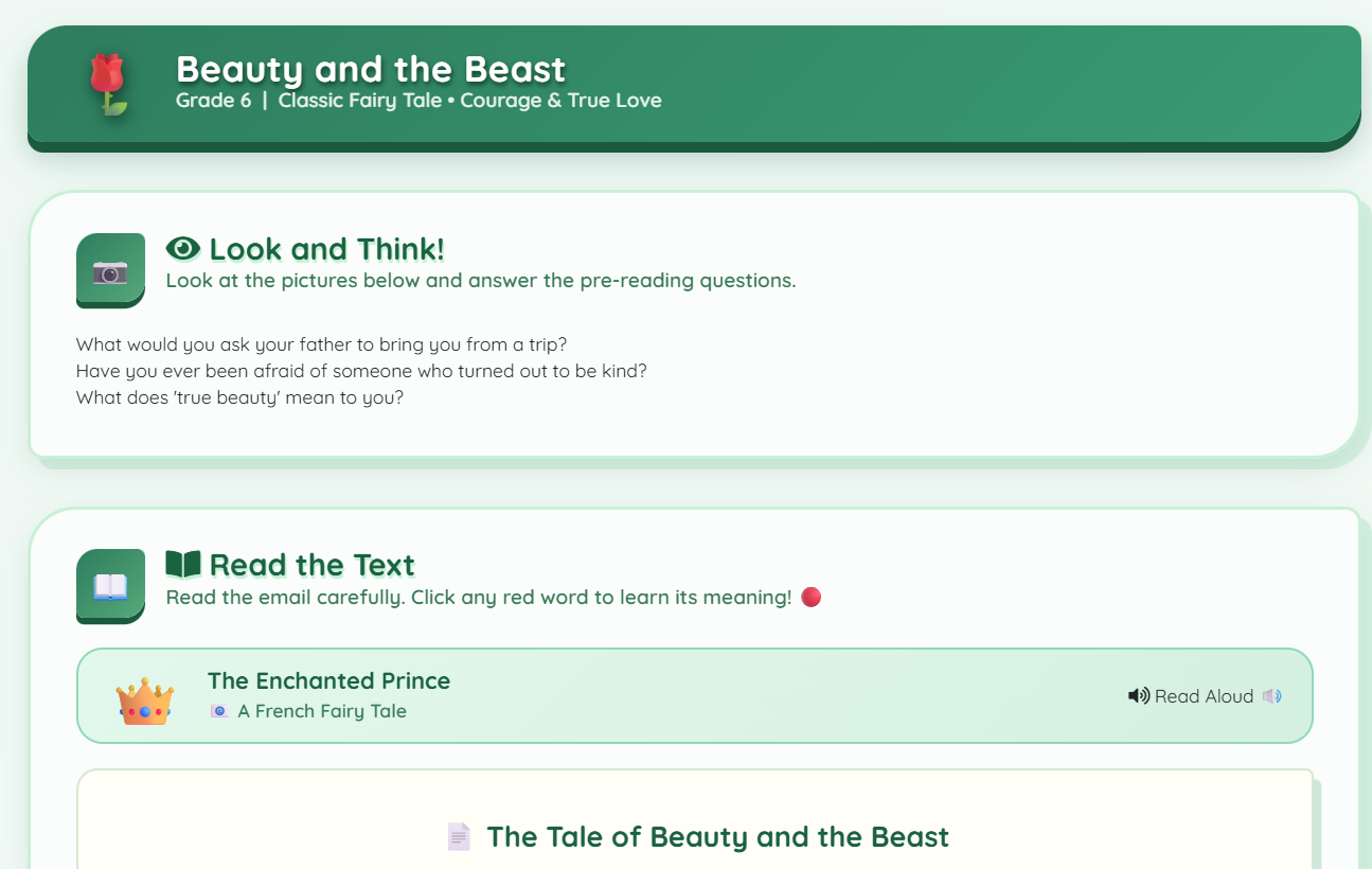 Reading Ⅰ (Beauty and the Beast)