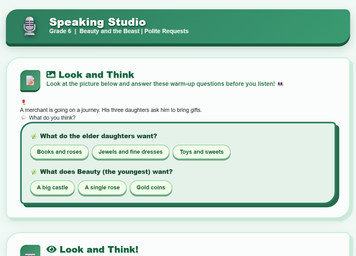 Speaking (requesting and responding)