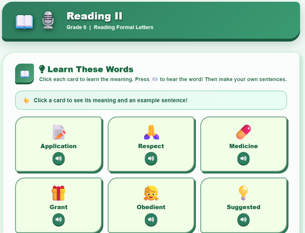 Reading II (sick leave application)