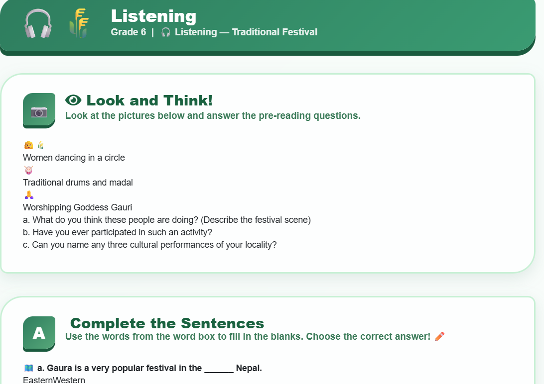 Listening (description of a festival)