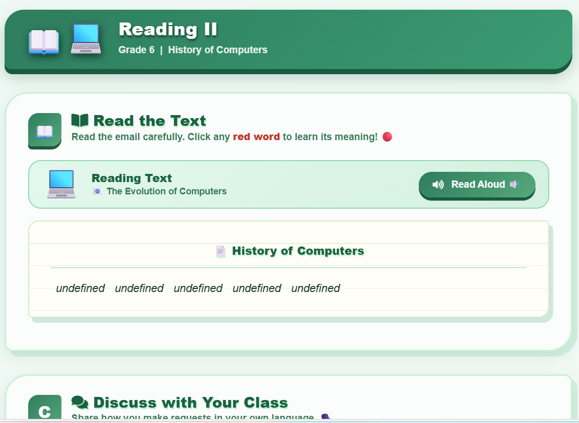 Reading II (History of Computers)