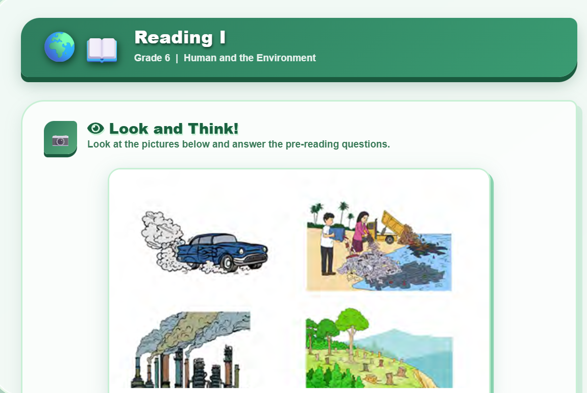 Reading I (Human and the Environment)