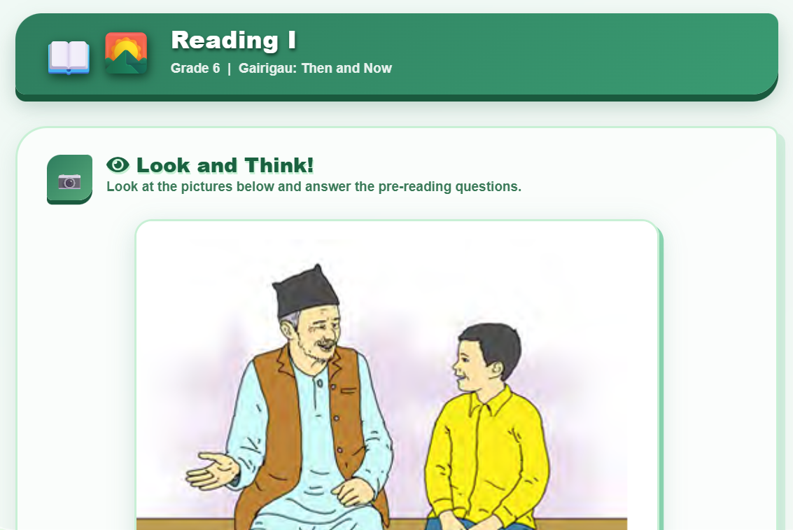 Reading I (Gairigaun: Then and Now)