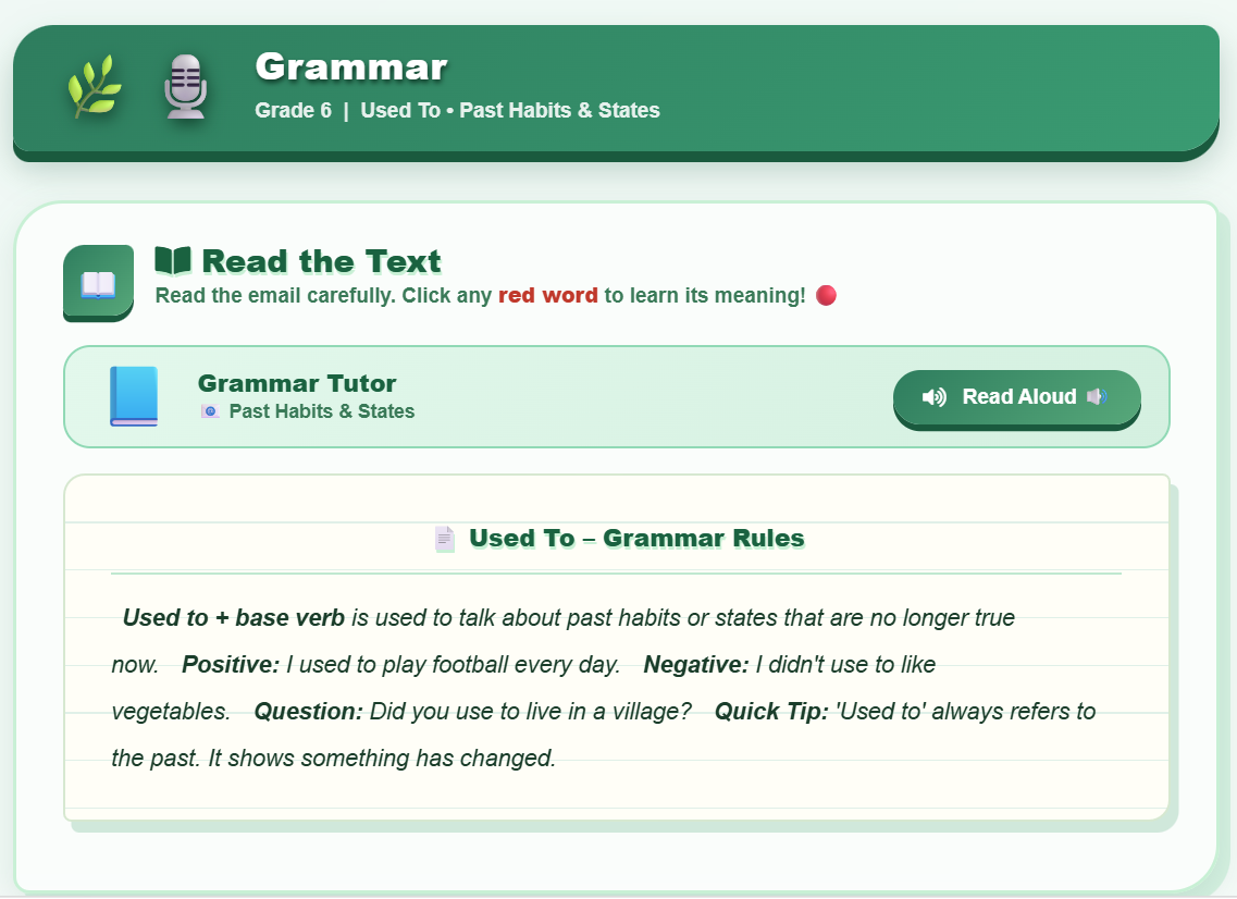 Grammar Used to : Past simple