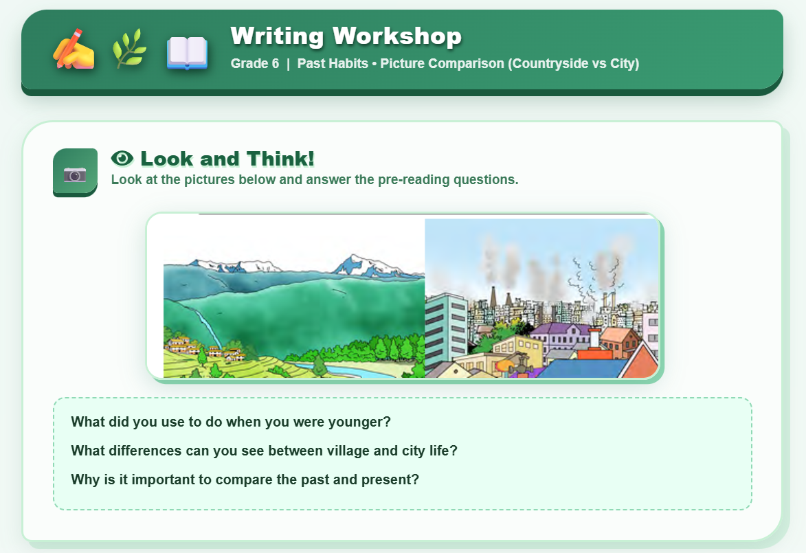 Writing (An account of past habits in a paragraph)
