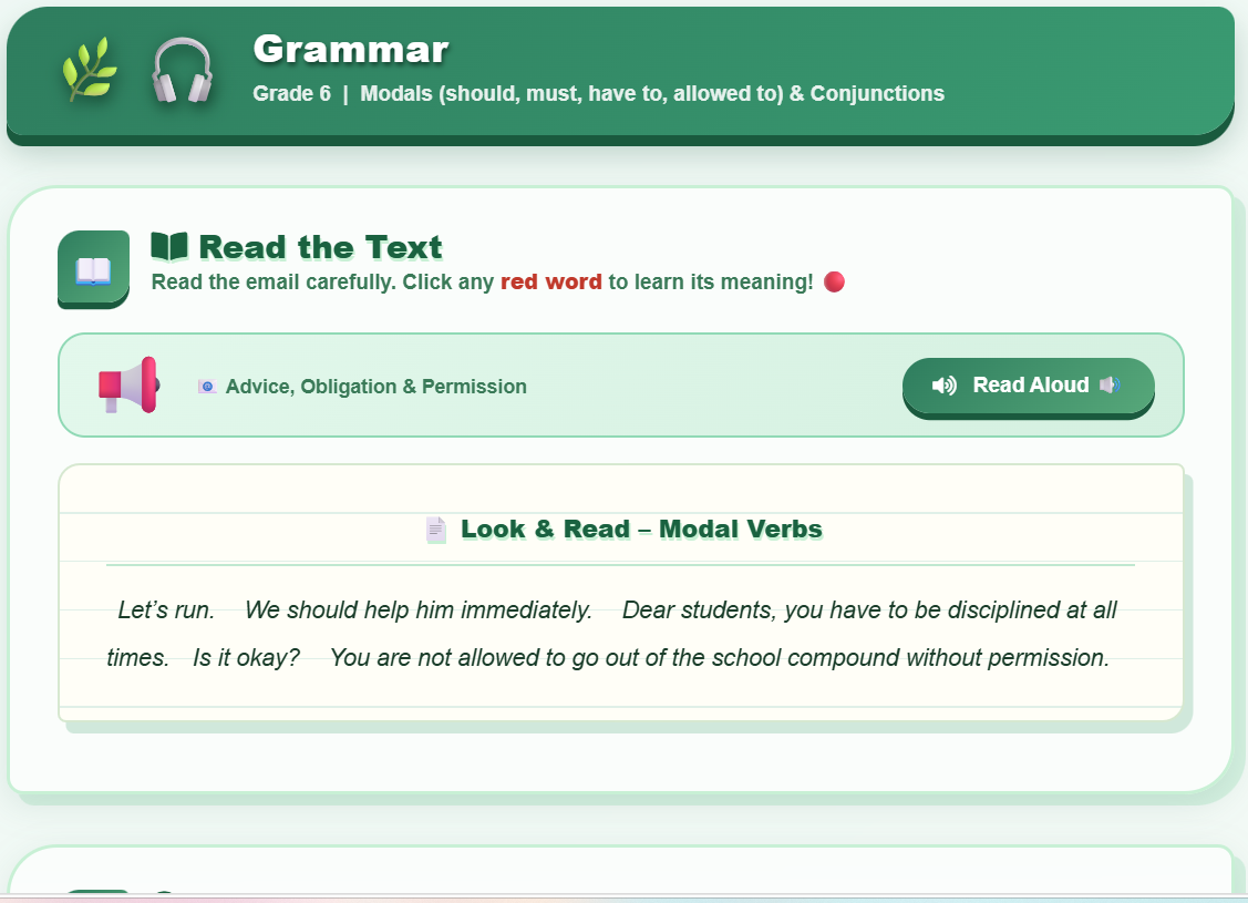 Grammar (should, have to, allowed to, must)