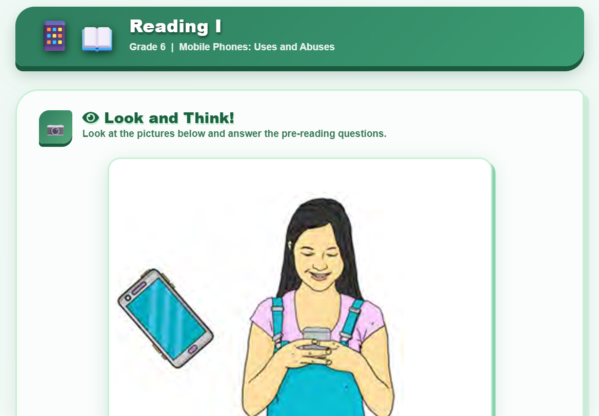 Reading I (Mobile Phones: Uses and Abuses)