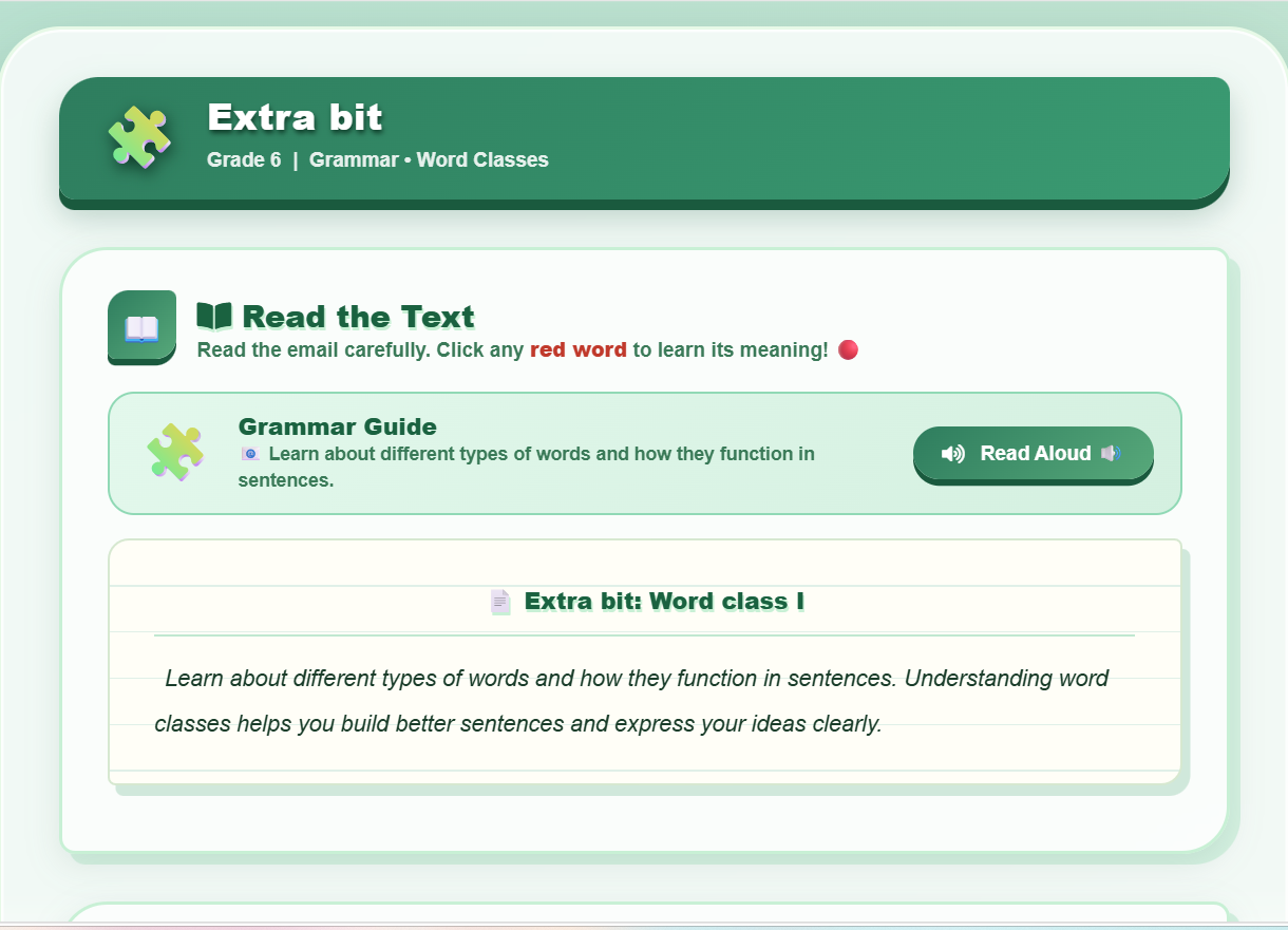 Extra bit : Word class I