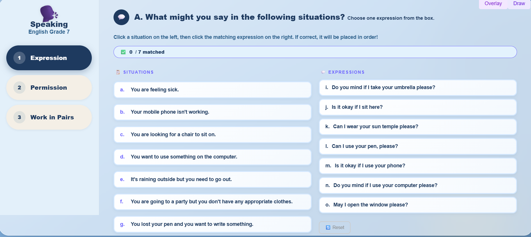 Speaking: Asking for and giving/withholding permission