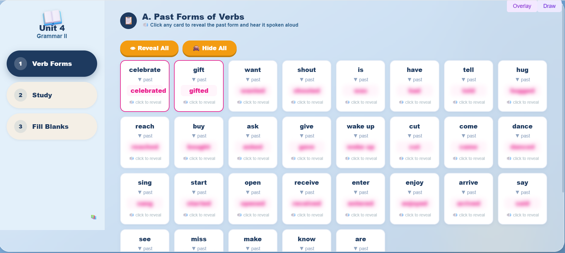 Grammar II: Simple Past Tense