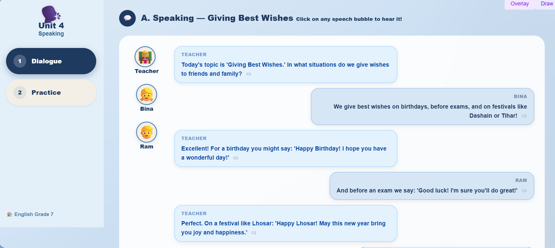 Speaking: Expressing wishes