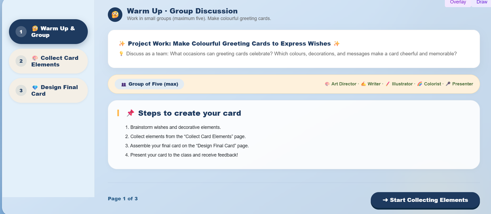 Project Work : Make greeting cards