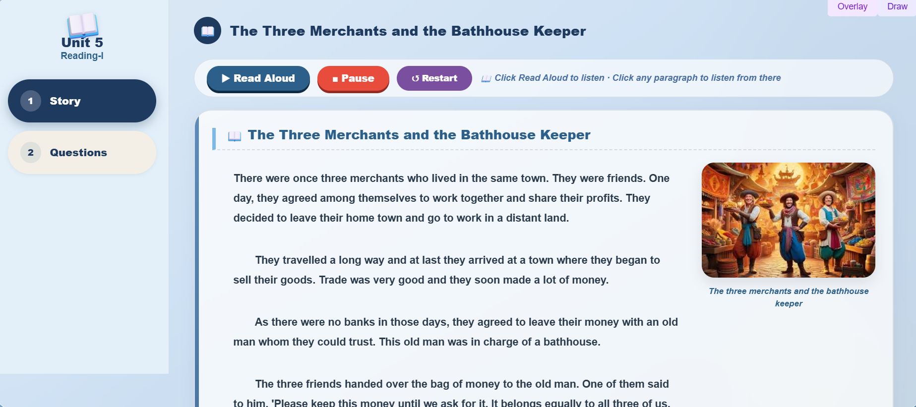 Reading I: The Three Merchants