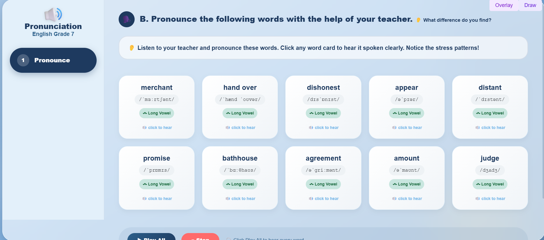 Pronunciation : Practice syllable stress