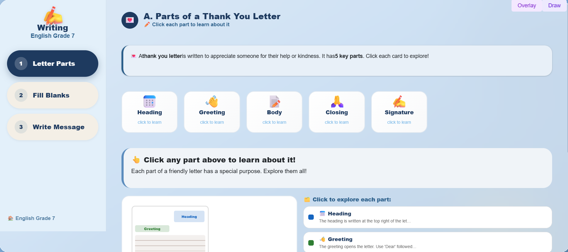 Writing I : Write a “Thank you” message
