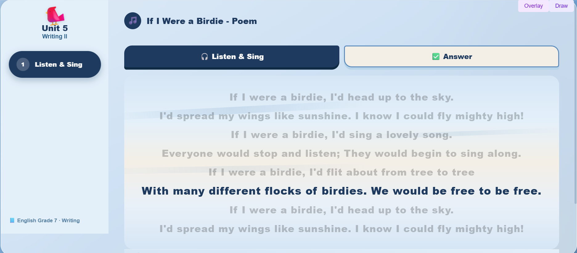 Extra Bit : Read the poem