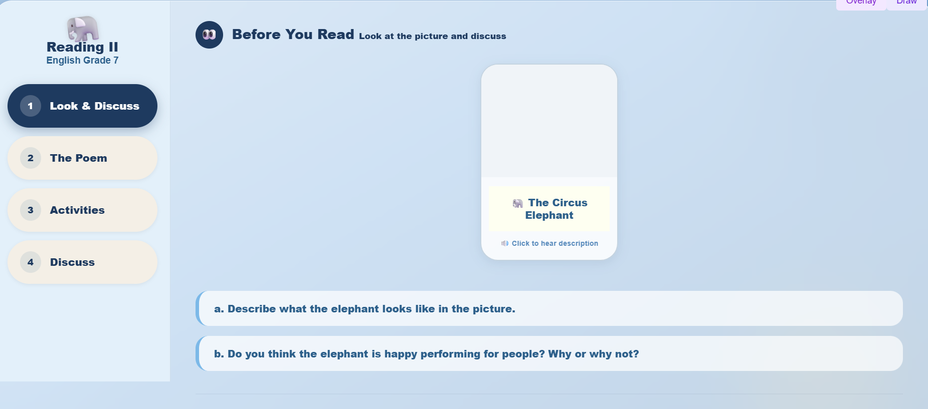 Reading II: The Circus Elephant (Poem)