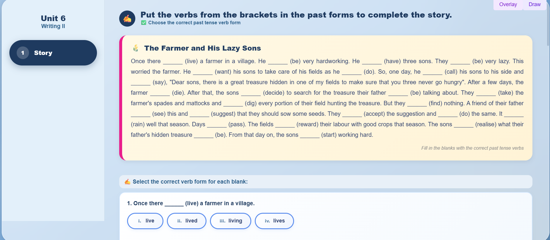 Writing II : Write a story