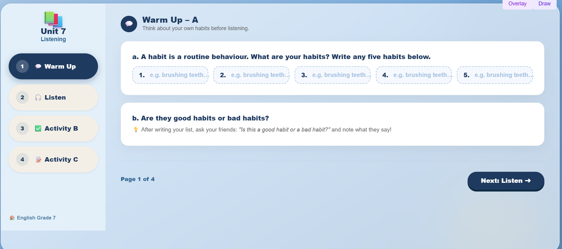 Listening: A Talk on Bad Habits‟
