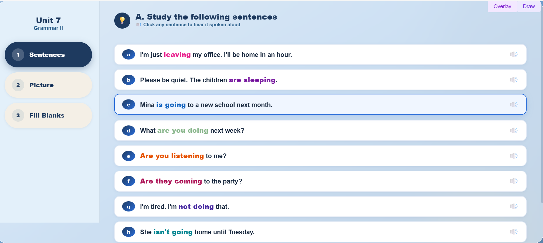 Grammar II: Present Simple and Present Continuous Tense