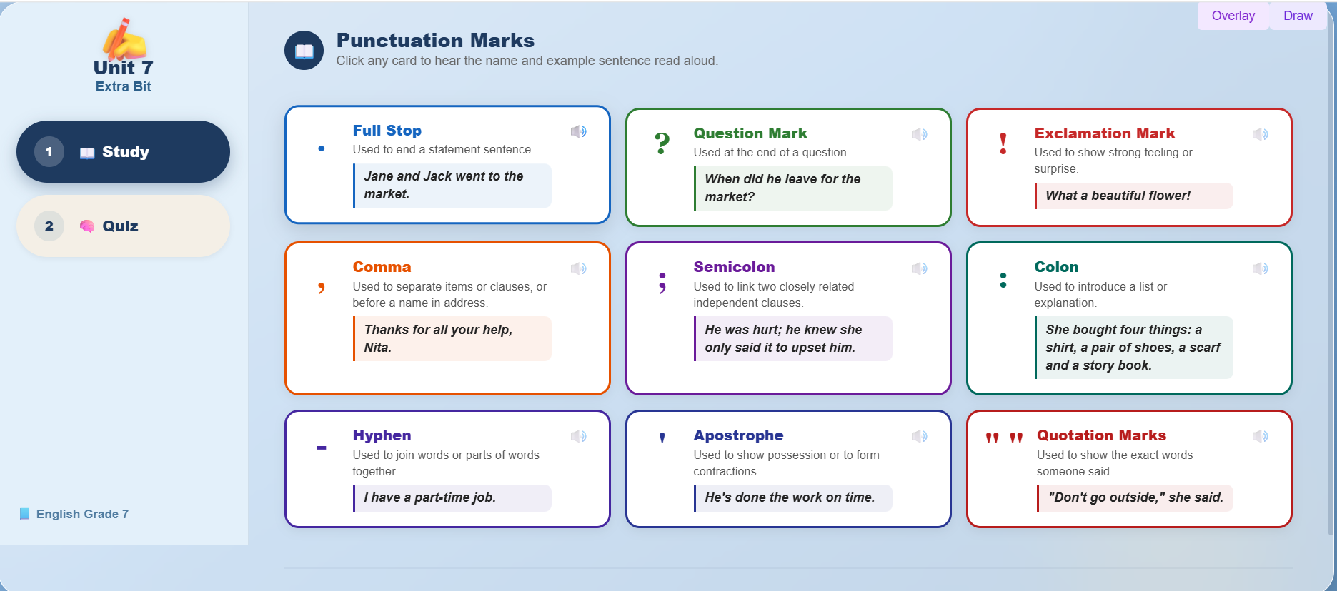 Extra Bit : Use of punctuation marks